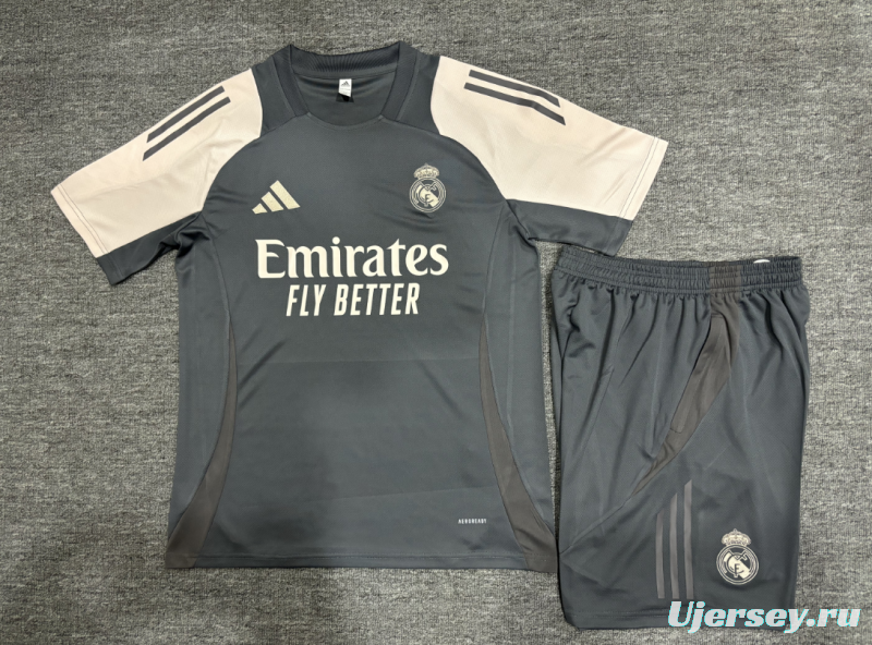 24/25 Kids Real Madrid Black/Pink Short Sleeve Jersey+Shorts