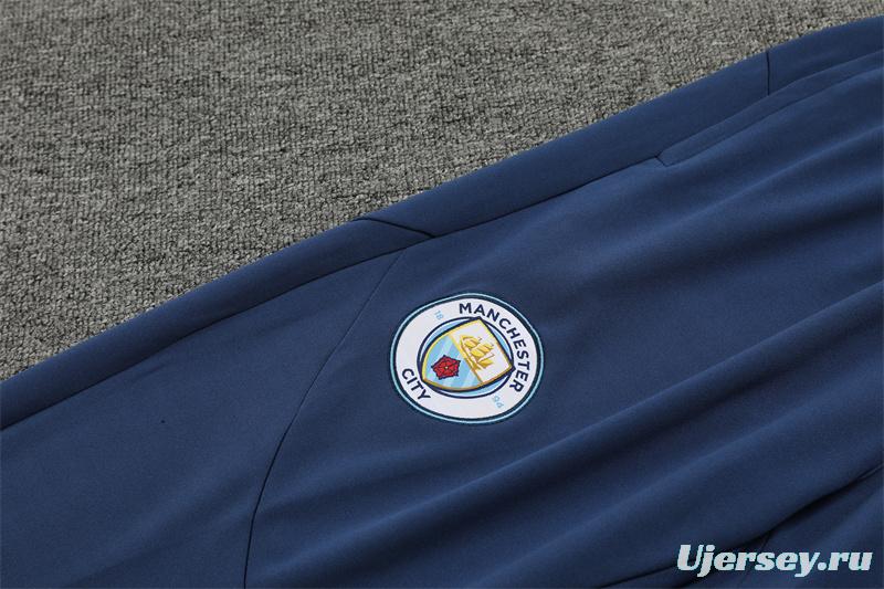 24/25 Manchester City Sky Blue Half Zipper Jacket+Long Pants