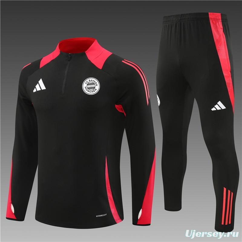 24/25 Bayern Munich Black Half Zipper Jacket+Long Pants