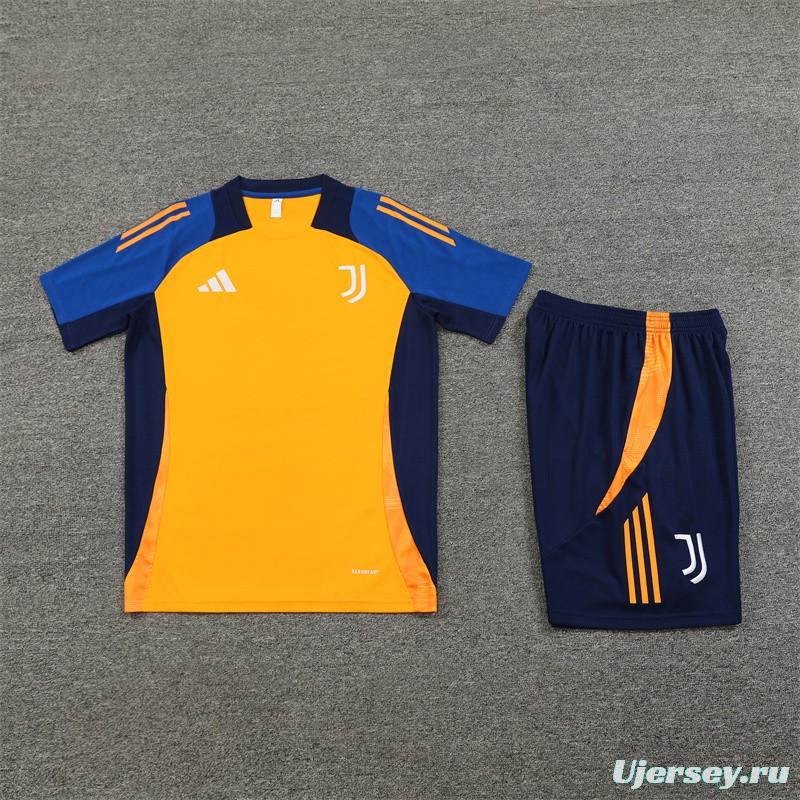 24/25 Juventus Orange/Navy Short Sleeve Jersey+Shorts