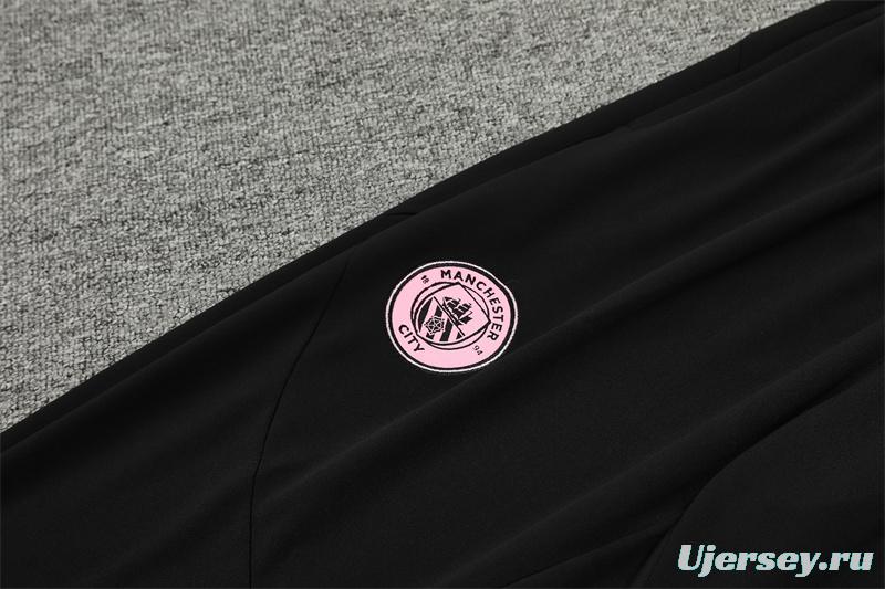 24/25 Manchester City Pink Half Zipper Jacket+Long Pants