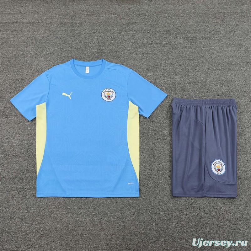 24/25 Manchester City Sky Blue Short Sleeve Jersey+Shorts