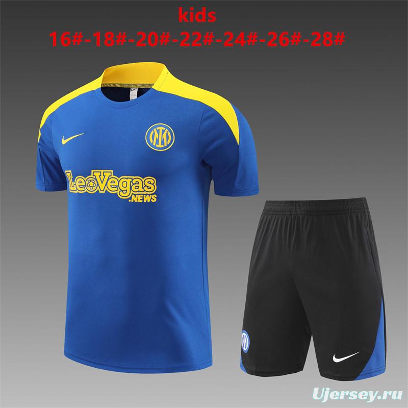 24/25 Kids Inter Milan Short Sleeve Jersey+Shorts