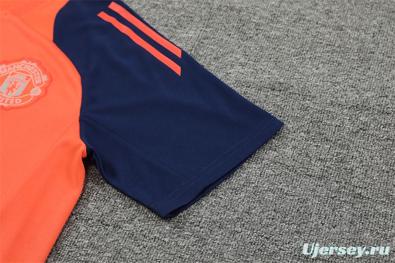 24/25 Manchester United Orange Short Sleeve Jersey+Shorts