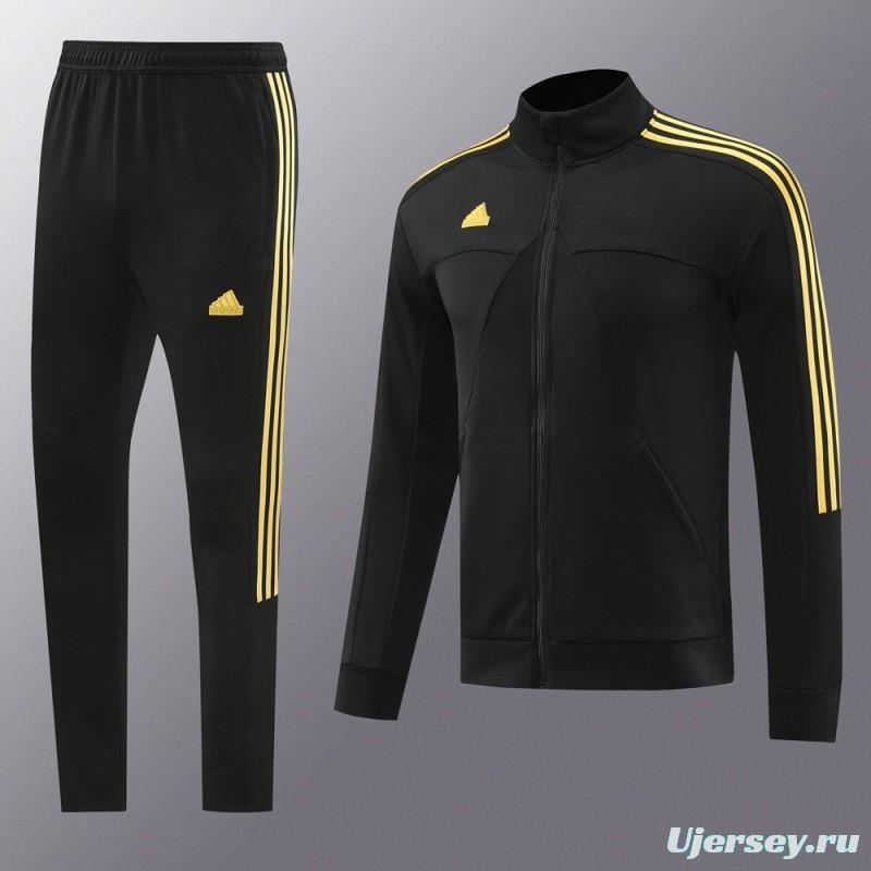 2024 Adidas Black Full Zipper Jacket +Long Pants