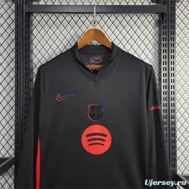 2024/25 Barcelona Away Black 125 Anniversary Long Jersey