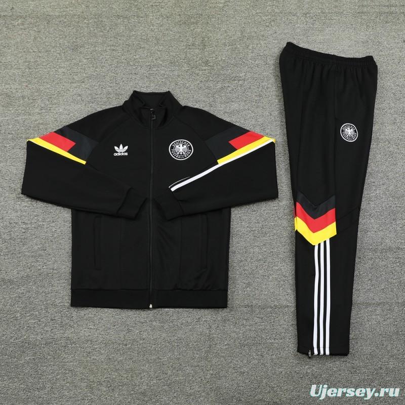 2024 Germany Black Full Zipper Jacket +Long Pants