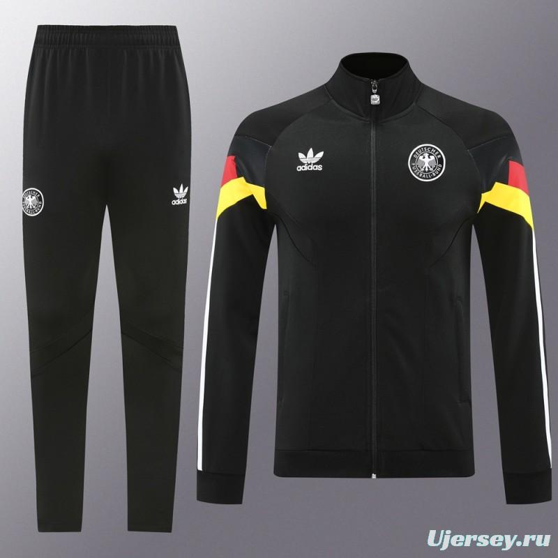 2024 Germany Black Full Zipper Jacket +Long Pants