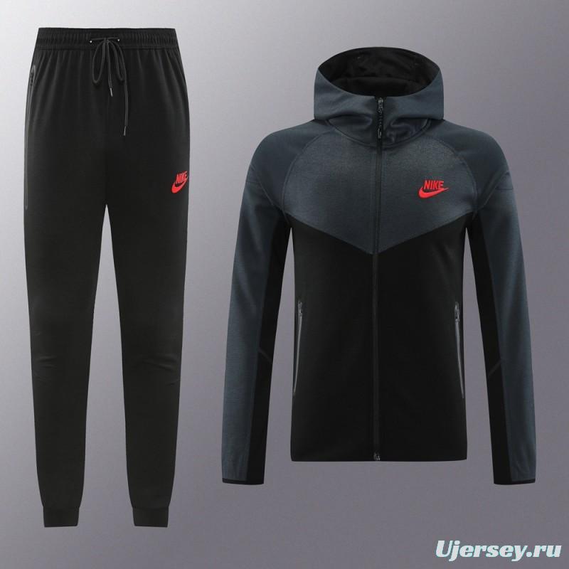 2024 Nike Grey/Black Full Zipper Jacket +Long Pants