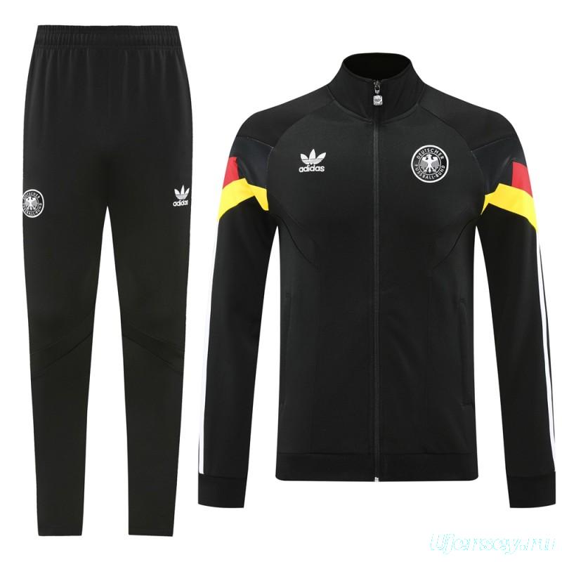 2024 Germany Black Full Zipper Jacket +Long Pants