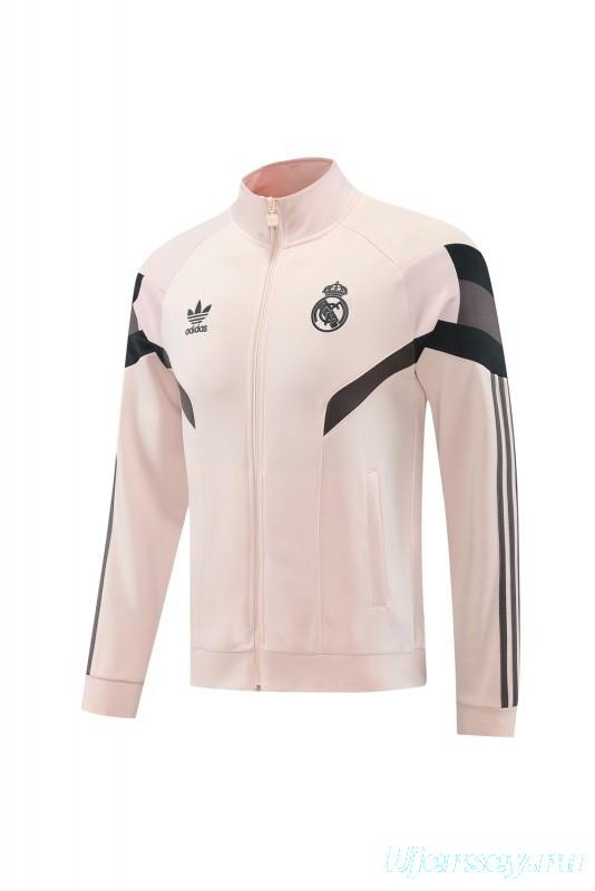 24/25 Real Madrid Light Pink Full Zipper Jacket +Long Pants