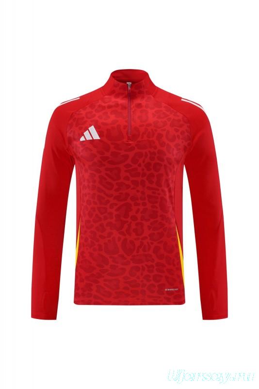 2024 Adidas Red Half Zipper Jacket+Long Pants