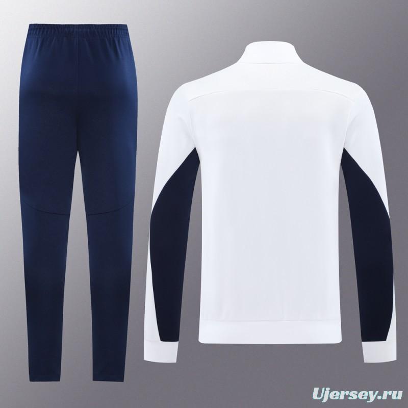 24/25 Olympique Marseille White Full Zipper Jacket +Long Pants