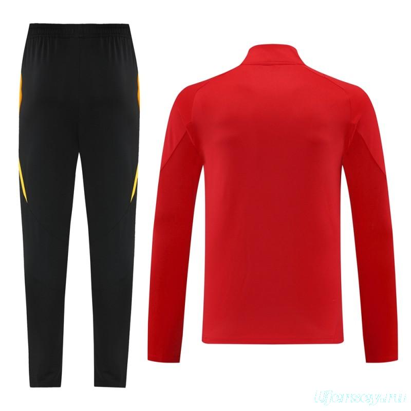 2024 Adidas Red Half Zipper Jacket+Long Pants