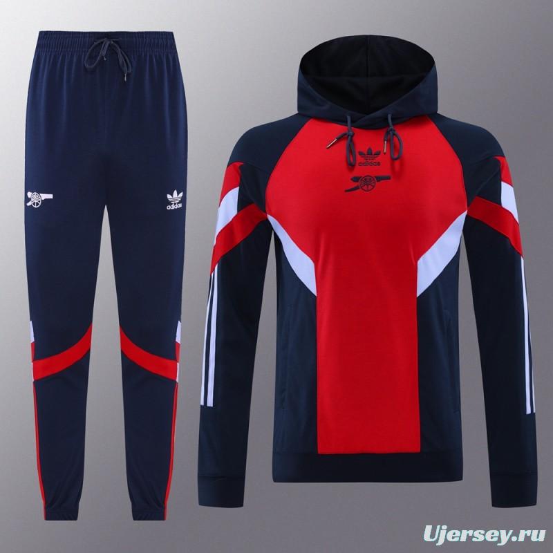 24/25 Arsenal Red/Navy Hoodie Jacket +Long Pants