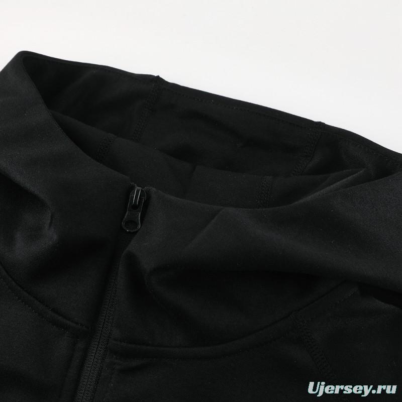 24/25 Barcelona Black Hoodie Full Zipper Jacket +Long Pants