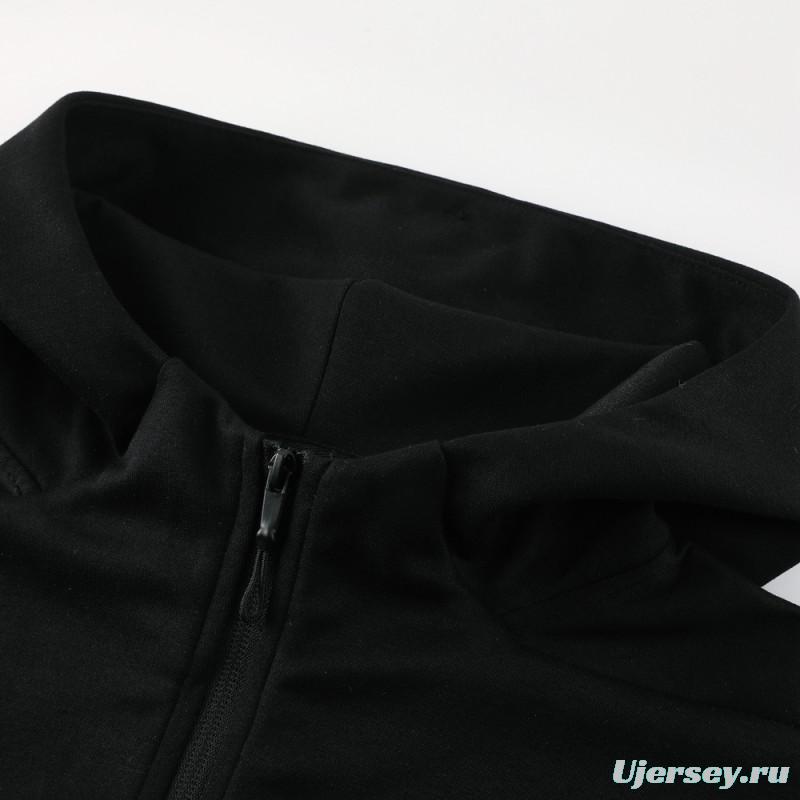 2024 Adidas Black Hoodie Full Zipper Jacket +Long Pants