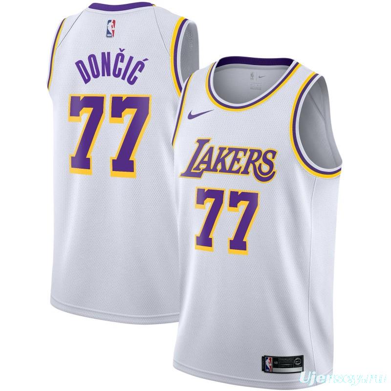 2025 NBA Los Angeles Lakers White Luka Doncic Jersey