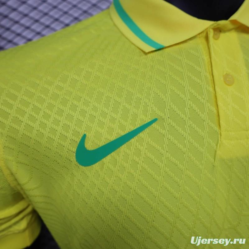 25/26 Player Version Brazil POLO Yellow Jersey