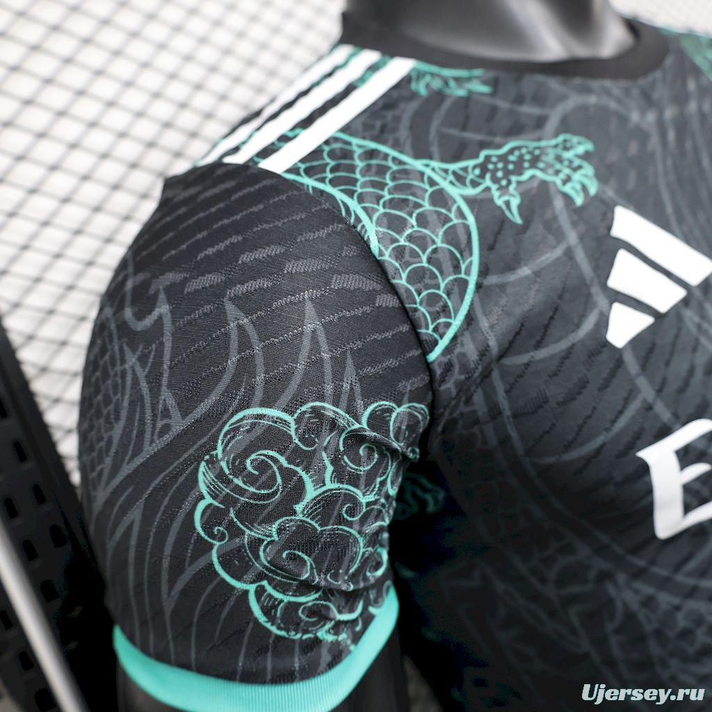 2025/26 Player Version Real Madrid Black Green Dragon Edition Jersey