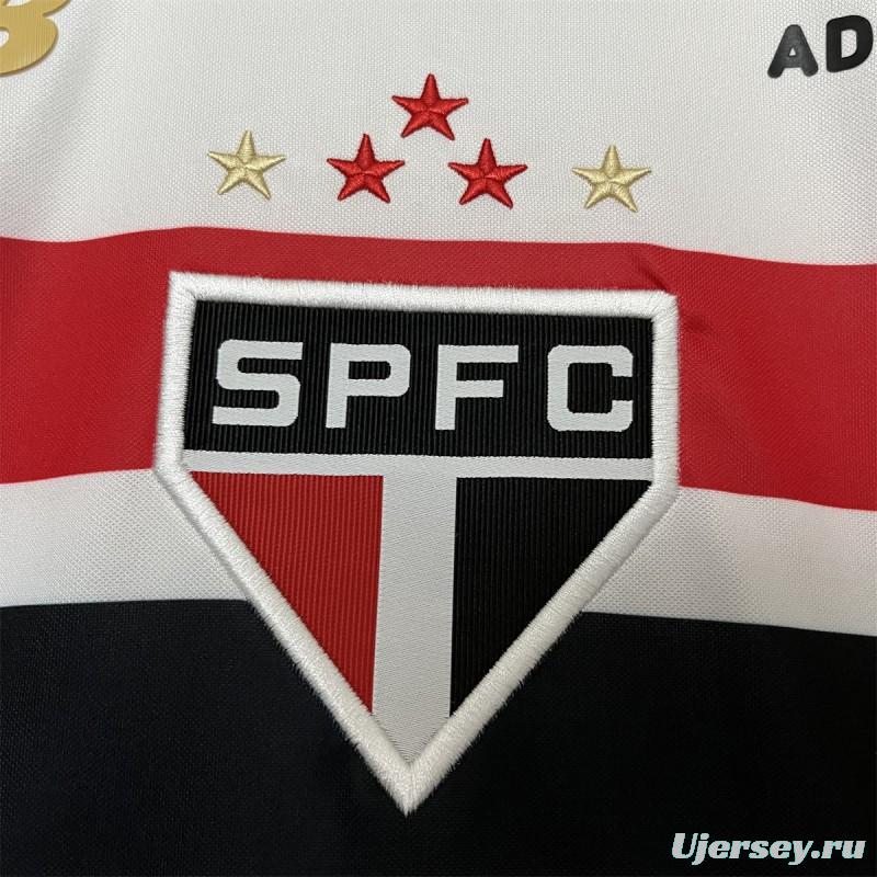 25/26 São Paulo Home Jersey With Chest Sponsor