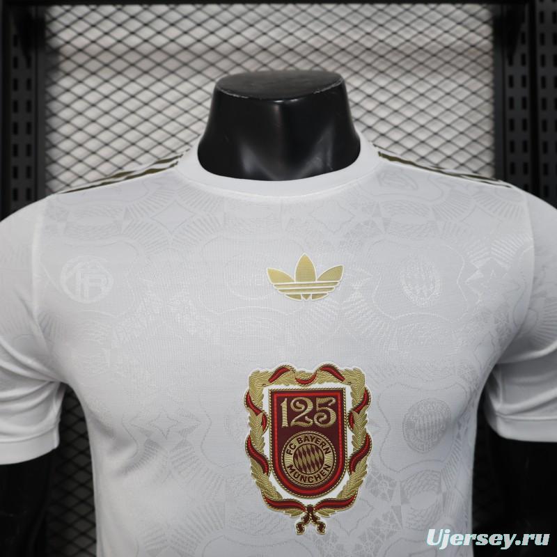Player Version 25/26 Bayern Munich White with 125th Anniversary Emblem Jersey