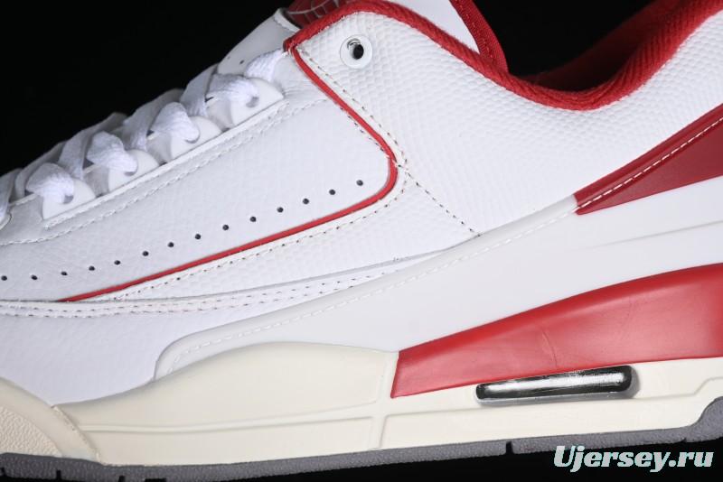 Nike Air Jordan 2/3 Retro Low Top Basketball Shoes in White/Red - FD0383-161
