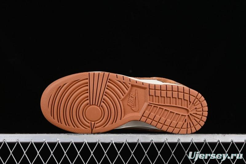 Nike SB Dunk Low LV Collaboration - Beige Brown Swoosh Anniversary High-End Custom Low-Top Casual Skate Shoes - XD6188-030