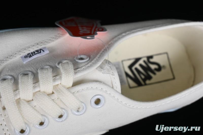 Vans Authentic White Blue Canvas Skate Shoes - VN0009PVEAK