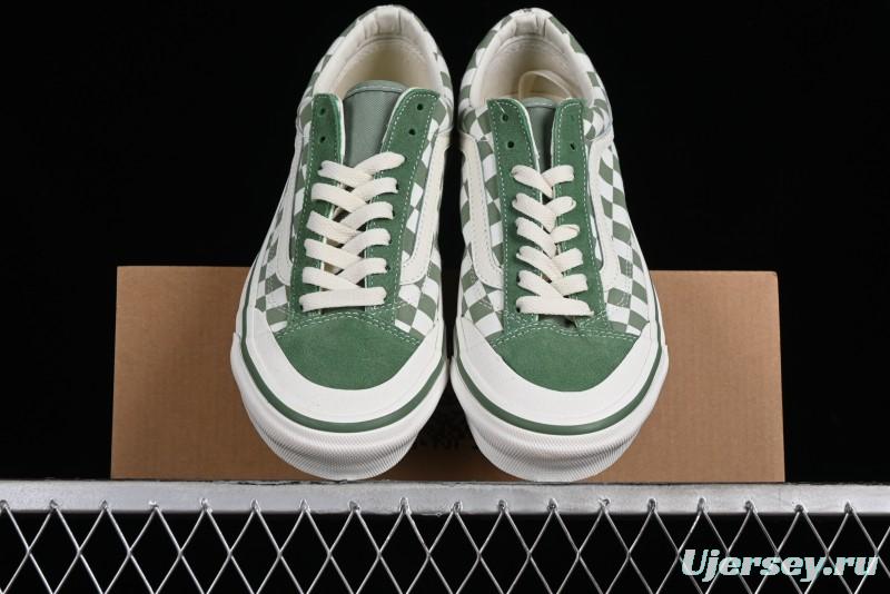 Vans Old Skool Reissue 136 Checkerboard Green Retro Canvas Shoes - VN000MT6V0N