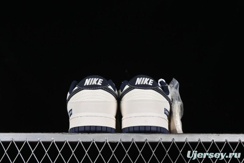 Nike SB Dunk Low Supreme Collaboration - Dark Blue Canvas Anniversary High-End Custom Low-Top Casual Skate Shoes - BB6698-511