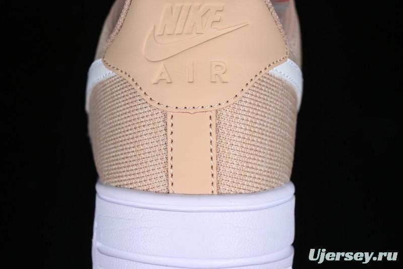 Nike Air Force 1 '07 Low 2.0 Khaki Flyknit Casual Sneakers - CI0051-200