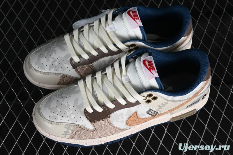 Nike SB Dunk Low Panda Prank Pioneer Knight Survival Beige Brown SB Strap Low Top Casual Skate Shoes - DD1391-400