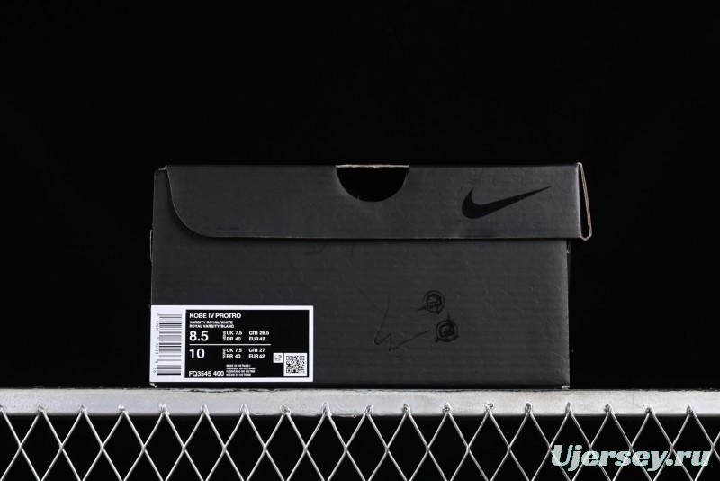 Nike Zoom Kobe IV ZK4 Basketball Shoes with Electroplated Blue Design - FQ3545-400