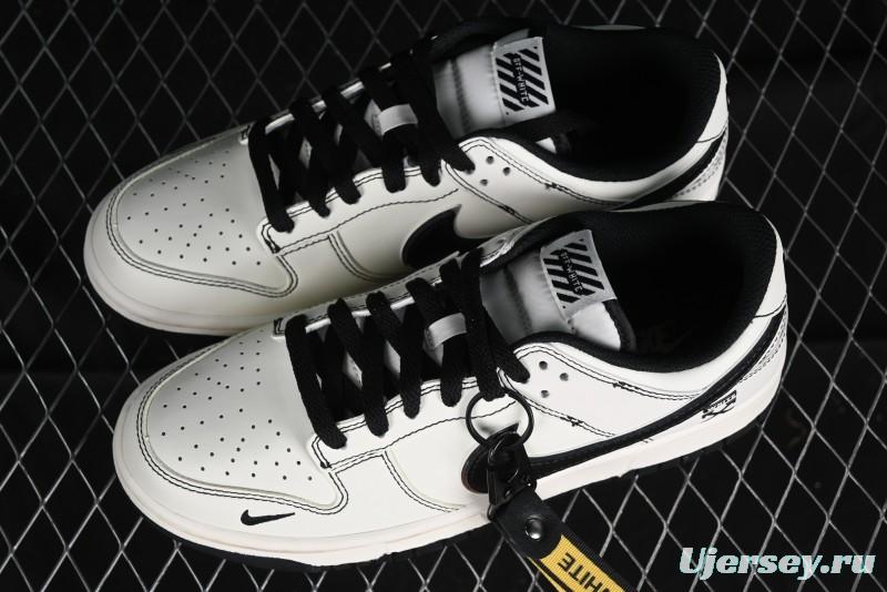 Nike SB Dunk Low OFF-WHITE Collaboration - Anniversary Edition Customized Low-Top Casual Skate Shoes - DJ2024-003