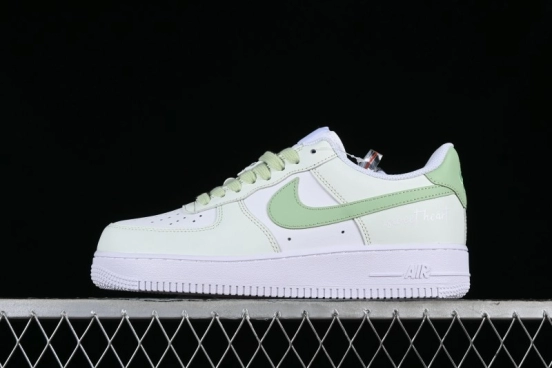 Nike Air Force 1 '07 Low Casual Sneakers with Anime-inspired Green Apple Spray Paint Design - DY8899-002