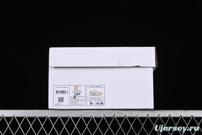 Dior Chrono Round Toe Lace-Up Lifestyle Casual Running Sneakers - 49G GOLDEN