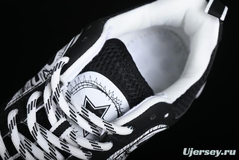 Dior Chrono Round Toe Lace-Up Lifestyle Casual Running Sneakers - 6865 BLACK WHITE