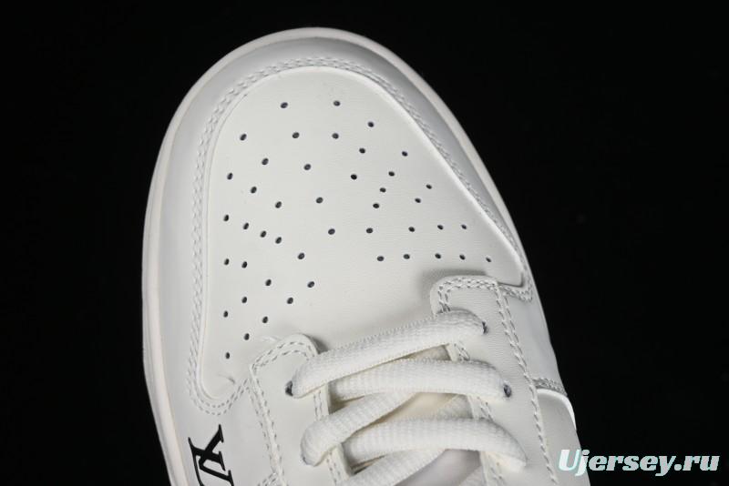 Nike SB Dunk Low LV Collaboration - Black Denim Off-White Black Swoosh Anniversary Custom Low-Top Casual Skate Shoes - DJ2024-009