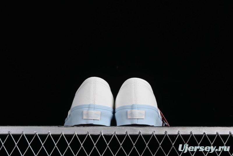 Vans Authentic White Blue Canvas Skate Shoes - VN0009PVEAK