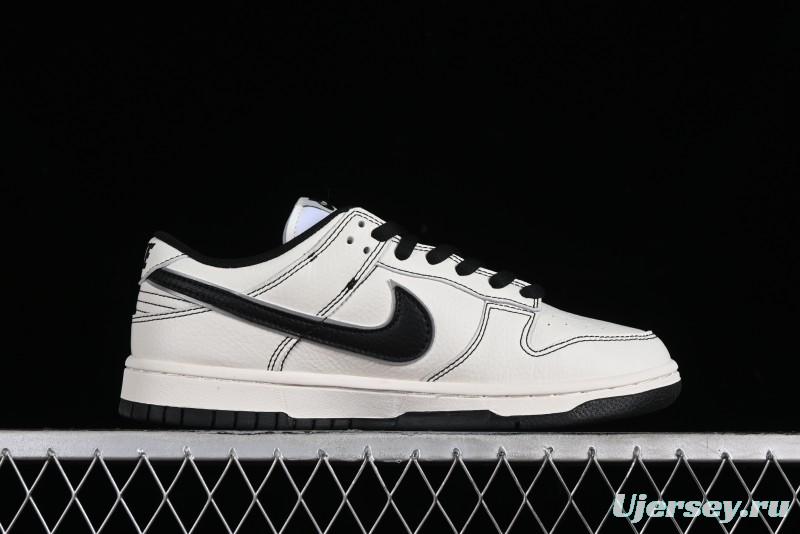 Nike SB Dunk Low UN Collaboration - Beige Black Swoosh Anniversary High-End Custom Low-Top Casual Skate Shoes - FC1688-139