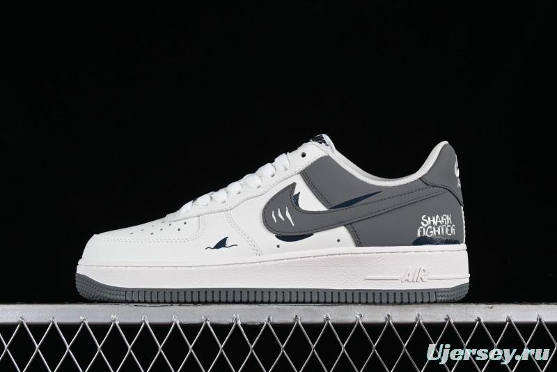 Nike Air Force 1 '07 Low "SHARK" Casual Sneakers with Full-Length Air Cushion - DB3301-220