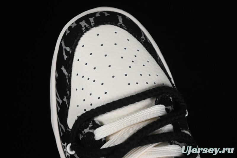 Nike SB Dunk Low MLB Strap Collaboration - Black Denim Print Anniversary Custom Low-Top Casual Sneakers - SJ2068-251