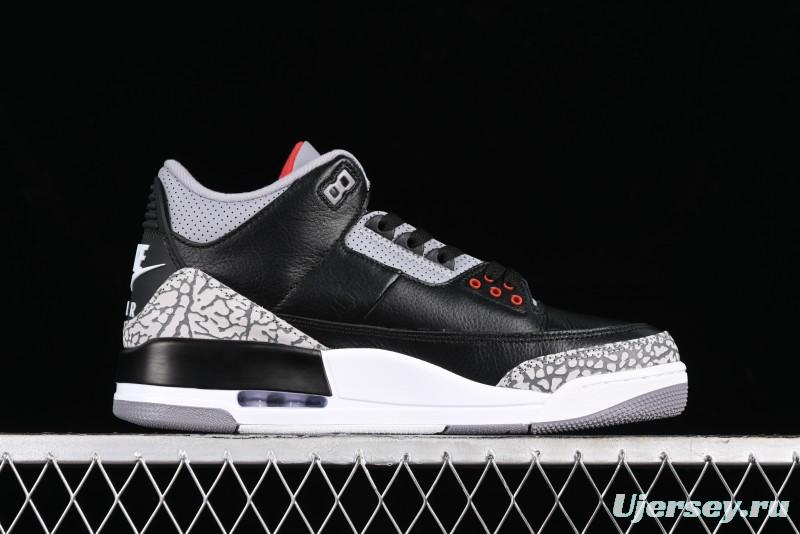 Nike Air Jordan 3 Retro Sneakers with Iconic Elephant Print and Visible Air Cushion - DN3707-010