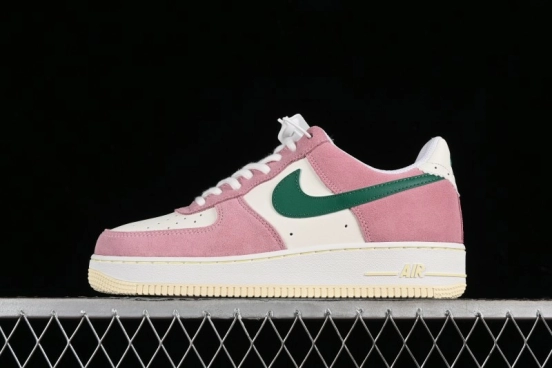 Nike Air Force 1 '07 Low Casual Sneakers in White Pink Green - FV9346-100