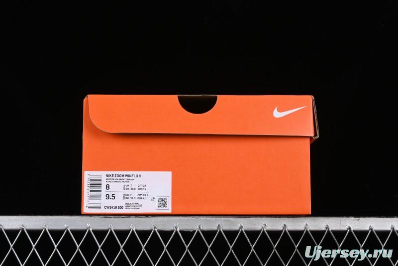 Nike Zoom Winflo 8 Breathable Mesh Running Shoes with Forefoot and Heel Zoom Air Cushion - CW3419-100