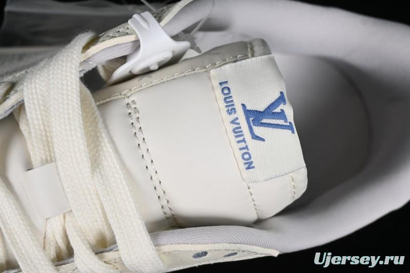 Nike Travis Scott x Fragment Design x Air Jordan 1 Low OG SP AJ1 LV Collaboration Light Blue Low-Top Casual Sneakers - LJ5188-007