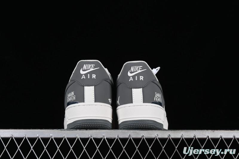 Nike Air Force 1 '07 Low "SHARK" Casual Sneakers with Full-Length Air Cushion - DB3301-220