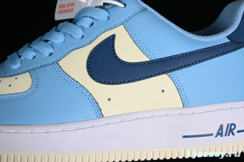 Nike Air Force 1 '07 Low White Blue Color Blocking Casual Sneakers - HF4837-407