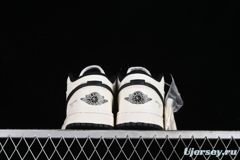 Nike Air Jordan 1 Low LV Collaboration - Printed Knight High-End Custom Low-Top Culture Basketball Shoes SJ9950-005